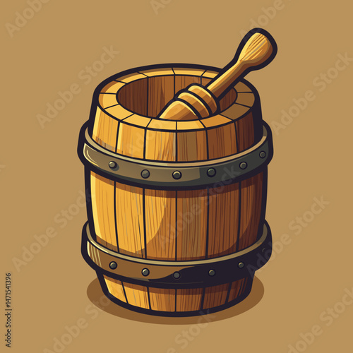 old wooden barrel