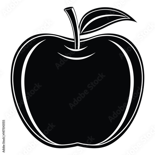 Apple Silhouette Silhouette vector silhouette,black color silhouette on a white background 