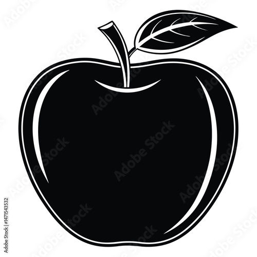 Apple Silhouette Silhouette vector silhouette,black color silhouette on a white background 