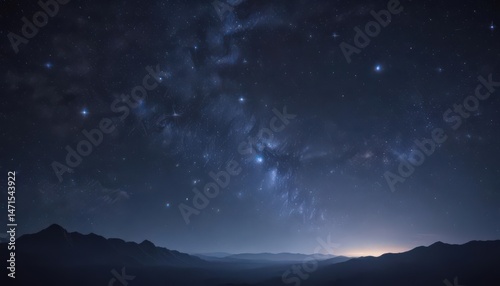 Wallpaper Mural Myriad stars shimmer, deep indigo canvas  Celestial tapestry, tranquil night ,  dark blue,  sparkle,  tranquil Torontodigital.ca