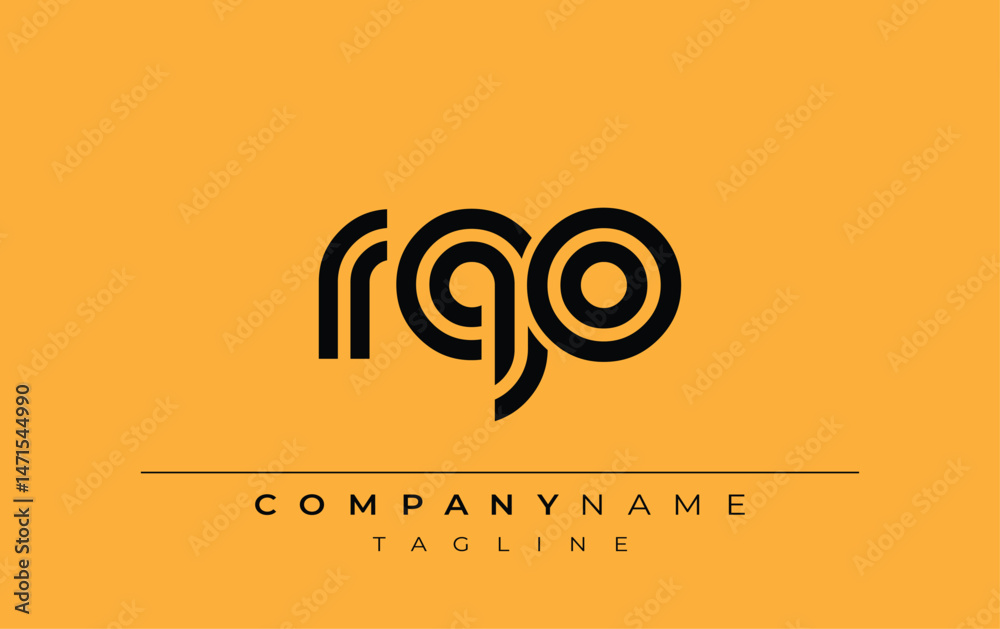 Obraz premium RQO Creative Unique Modern Letter Logo Design. Stylized logo featuring a unique letter design, presenting abstract minimalist aesthetics and modern appeal.