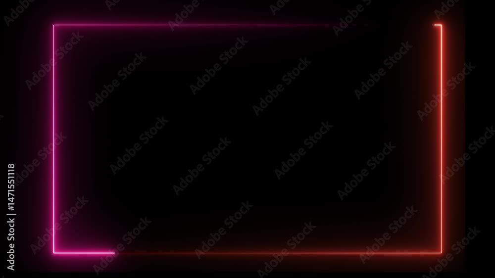 Glowing Neon Colorful Rectangle Frame. Perfect video animation clip art for your design .Thin golden frame set. Gold rectangle border collection in art deco Glowing Neon Colorful Rectangle Frame. Perfect video animation clip art for your design .Thin golden frame set. Gold rectangle border collection in art deco