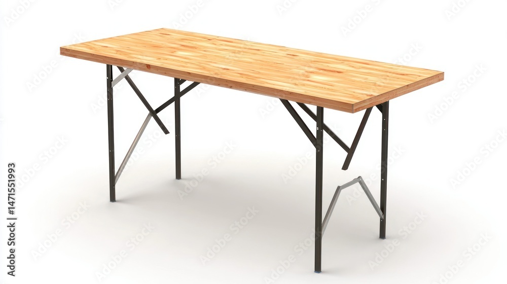 Fototapeta premium Foldable buffet table isolated on white background