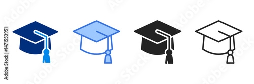 Graduatio Icon Set Multiple Style Vector Illustration 