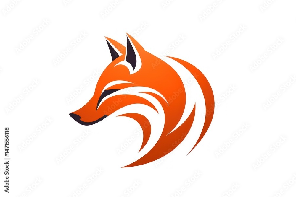 Fototapeta premium Logo fox animal mammal.