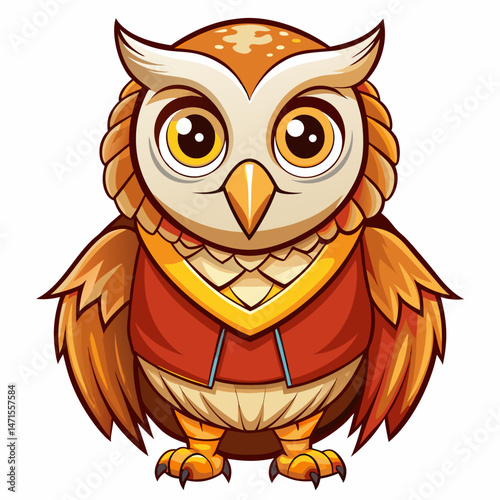 owl, bird, animal, cartoon, illustration, vector, cute, nature, wing, feather, drawing, character, design, beak, eyes, brown, art, wild, flying, monster, fun, halloween, icon, wise, wisdom
