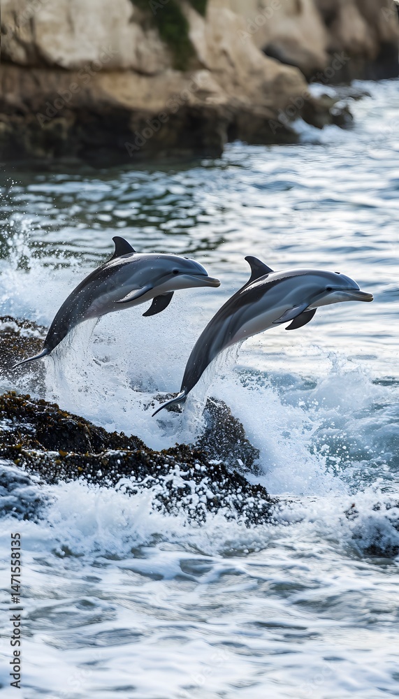 Obraz premium Dolphins Leap