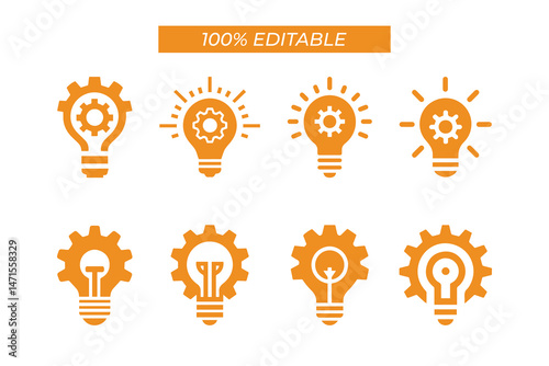 A Collection of Intelligent Innovation Icons for the Modern Tech Focused Brand Silhouette isolated on white background design