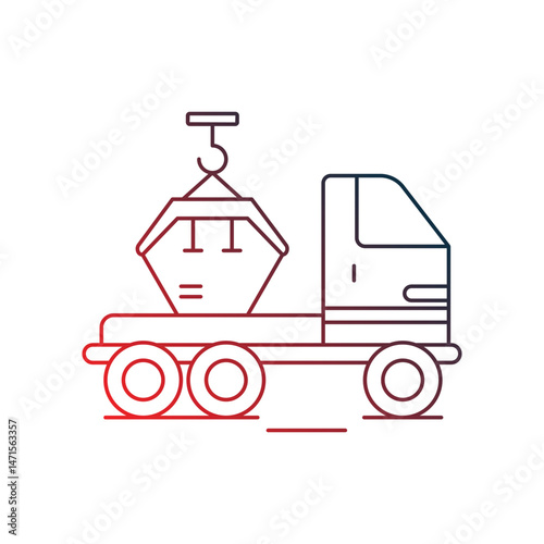 skip gradient outline icon with white background vector stock illustration