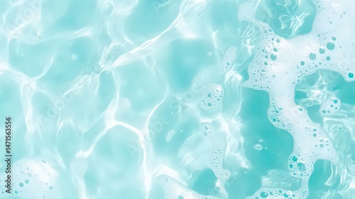 Rippled Aqua Water Surface with Soft Reflections