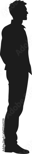 person standing silhouette vector illustration