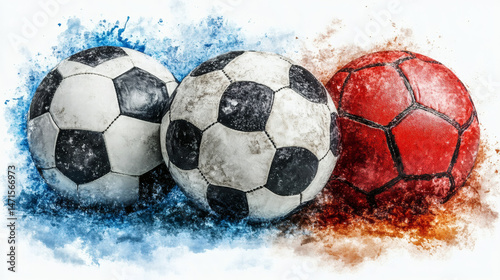 Soccer balls graphic design