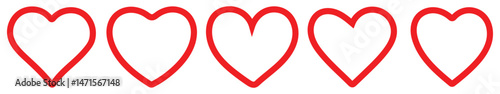 Heart vector icons. Set of love symbols isolated, vector illustration.
