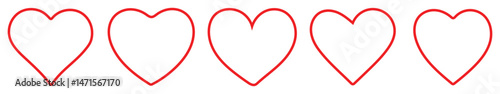 Hearts Shapes Icons, vector illustration.