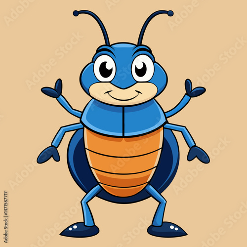 bee cartoon waving
