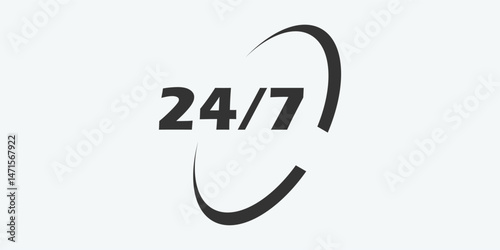 24 Hours a day service icon symbol vector. Signs and symbol for websites, web design, mobile app