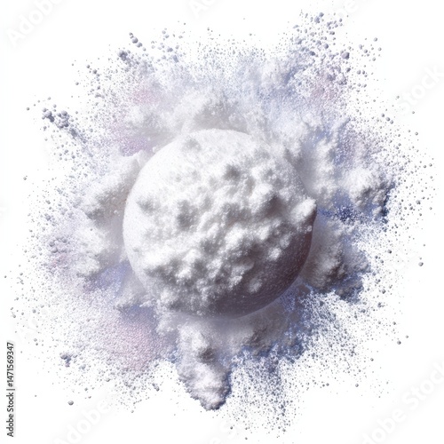 White Powder Explosion Background Texture A Sphere of Fine Powder Bursts and Creates a Dramatic Cloud of Dust
