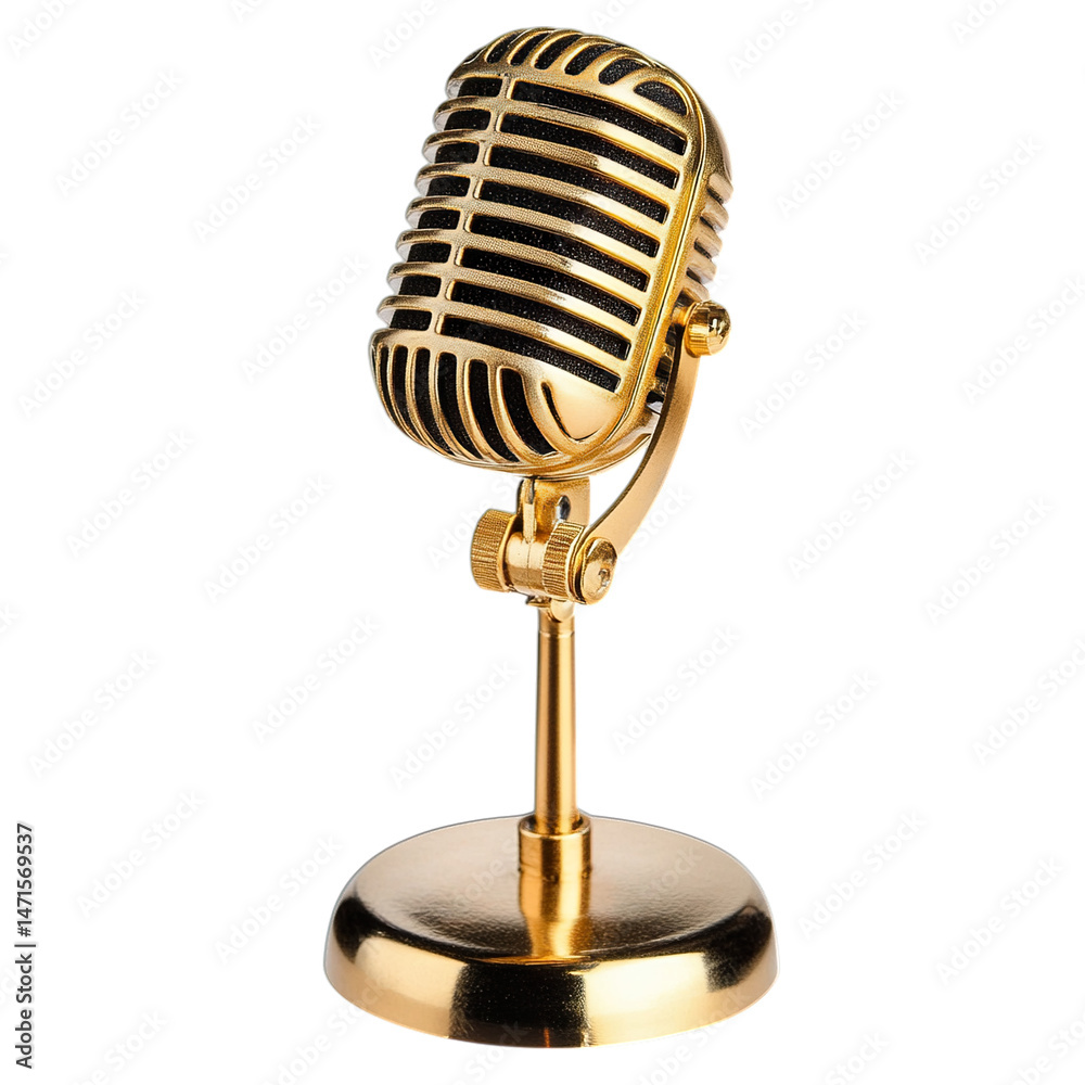 Fototapeta premium vintage microphone isolated on white isolated on transparent background png