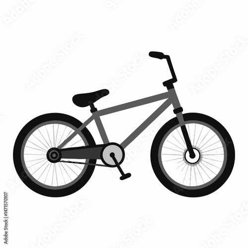 Minimal BMX Bike Vector on White Background