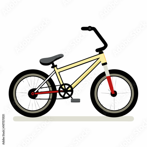 Minimal BMX Bike Vector on White Background