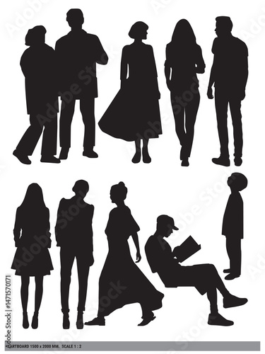 Human scales for presentation on scale 1 : 2