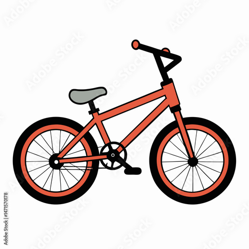Minimal BMX Bike Vector on White Background