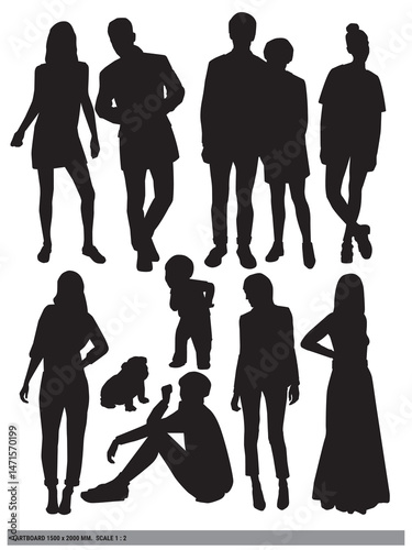 Human scales for presentation on scale 1 : 2