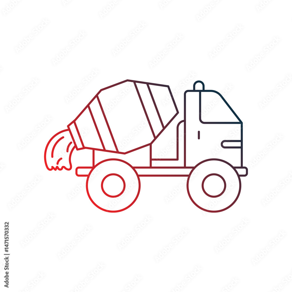 Fototapeta premium concrete gradient outline icon with white background vector stock illustration