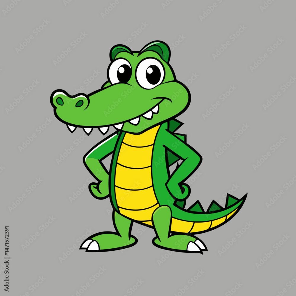 Fototapeta premium cartoon, animal, illustration, turtle, vector, crocodile, reptile, green, fun, character, drawing, frog, funny, cute, smile, art, snake, comic, happy, tortoise, dragon, cheerful, dinosaur, zoo, alliga