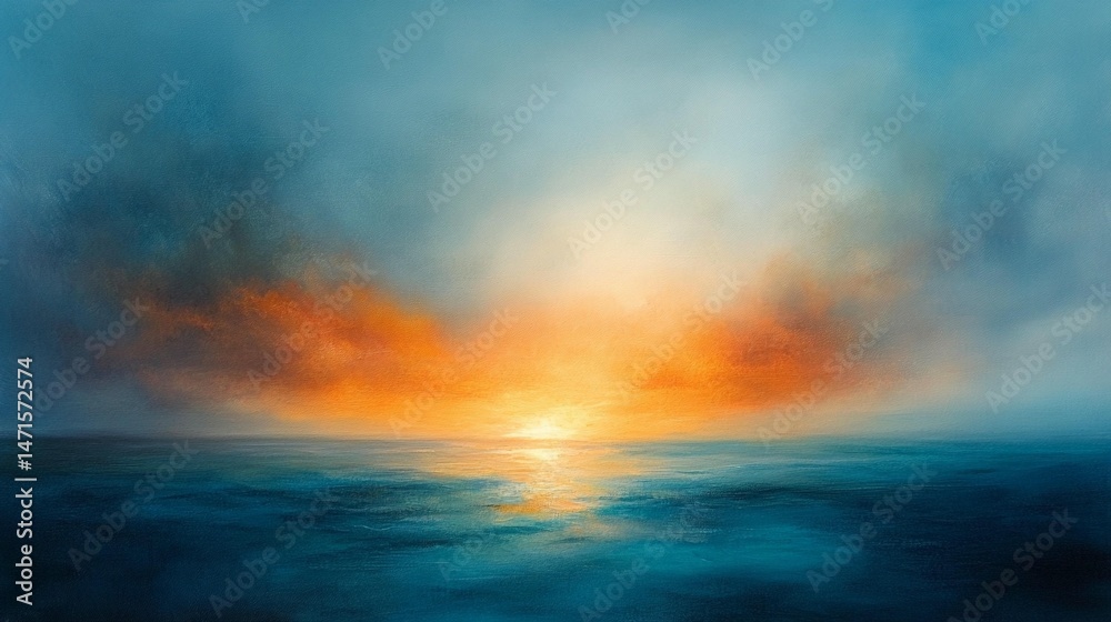 Fototapeta premium Ocean Sunset: Serene Seascape