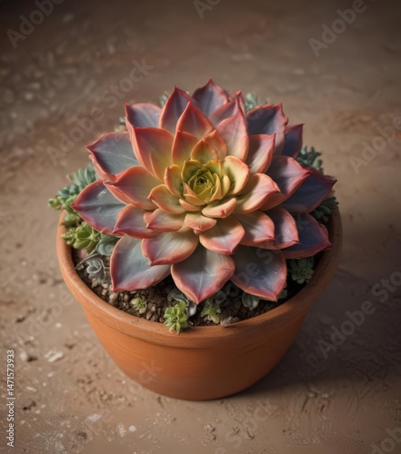 Wallpaper Mural A vibrant echeveria in a rustic terracotta pot ,  desert plant,  plant Torontodigital.ca