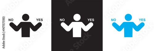 People opinion yes no icon. Vector for websites, mobile interfaces, presentations, banner, visual branding etc. Vector illustration. isolated on white and black background. EPS 10