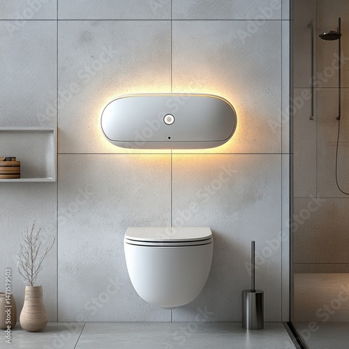 Modern Bathroom Toilet with Under-mounted Light