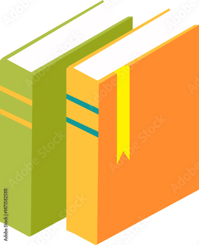 Isometric Illustration of Two Books