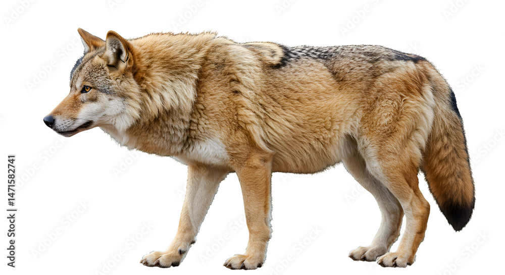 Obraz premium Red Wolf Howling at Dusk