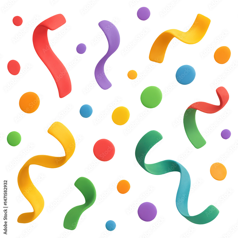 Naklejka premium Celebrate with colorful confetti illustrations