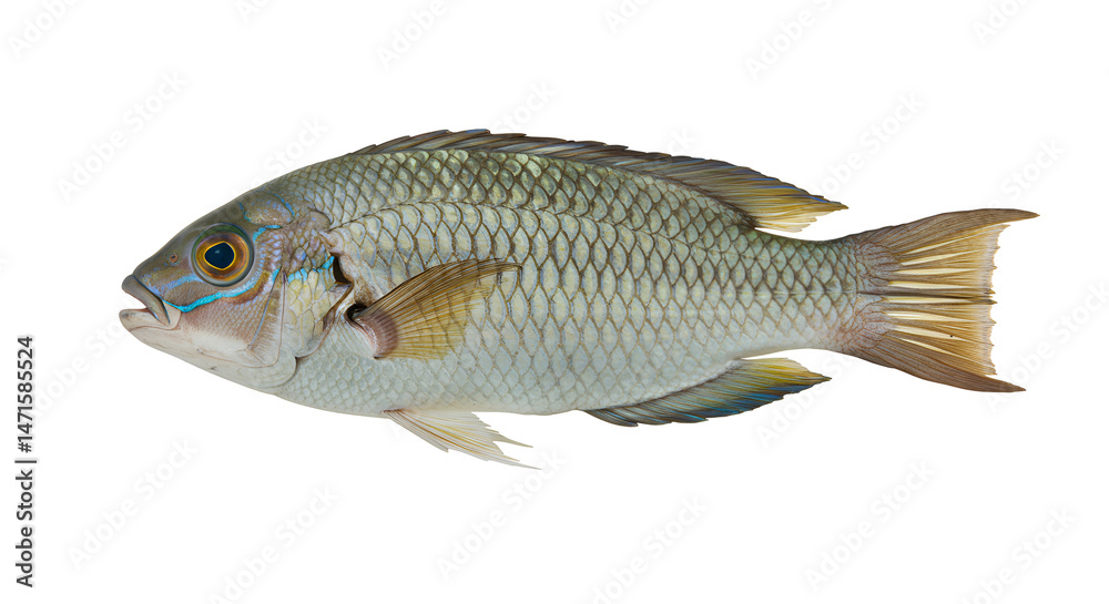 Obraz premium Six-Line Wrasse Darting Around Coral