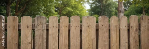 Close-up view of poster on weathered wooden fence, blurred park scenery,  park,  template