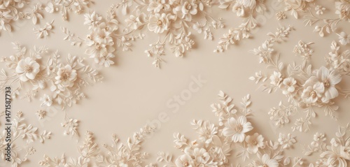 Cream backdrop with delicate, interwoven floral pattern; elegant, refined design , elegant, graphics, pattern