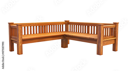 Wallpaper Mural Deck railing section with built-in bench seating integrated, functional design, stained wood, ultra HD photo, isolated on transparent  background Torontodigital.ca