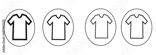T-shirt icon. T-shirt icon collection line and flat style. T-shirt with hanger icon. T-shirt sign and symbol. Vector illustration.