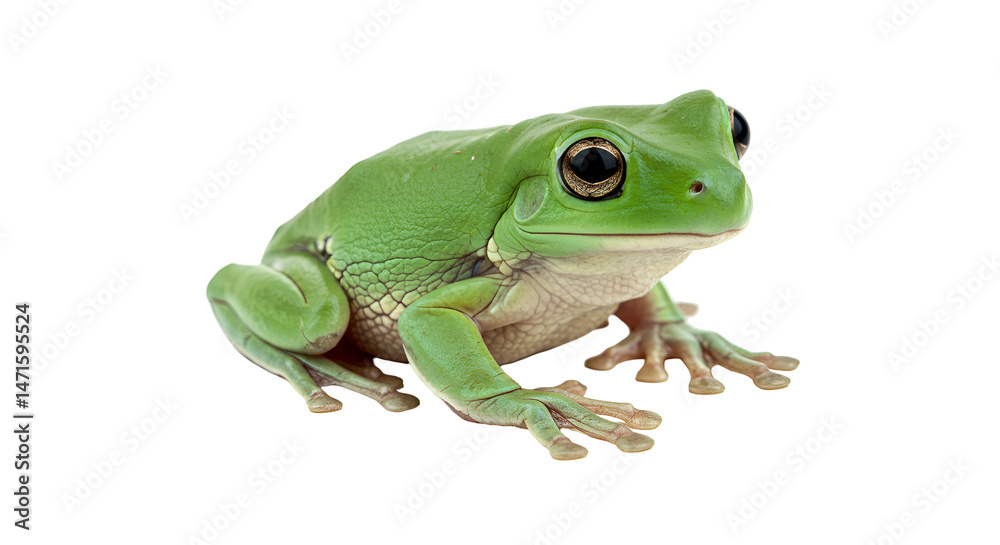 Fototapeta premium White’s Tree Frog Resting on Leaf