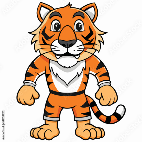 tiger cartoon isolated on white
