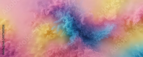 Wallpaper Mural Fuzzy pink blue yellow ombre, abstract texture,  pastel,  delicate Torontodigital.ca