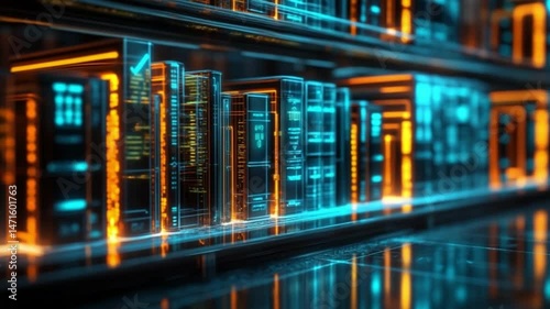 Cybernetic Data Streams: Glowing Digital Library