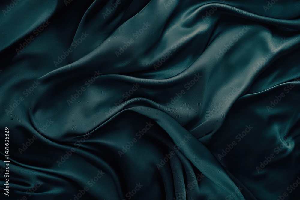 Fototapeta premium Dark, rippling silk fabric creates a soothing and luxurious abstract pattern