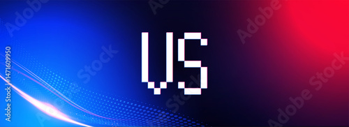 Versus battle banner concept with neon lines, fight boxing, sport, soccer competitions. Versus blank template with light effect and VS. Abstract light effect background