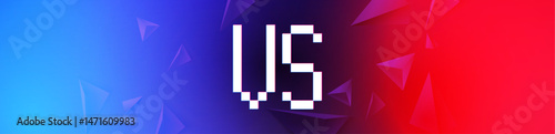 Versus battle banner concept with neon lines, fight boxing, sport, soccer competitions. Versus blank template with light effect and VS. Abstract light effect background