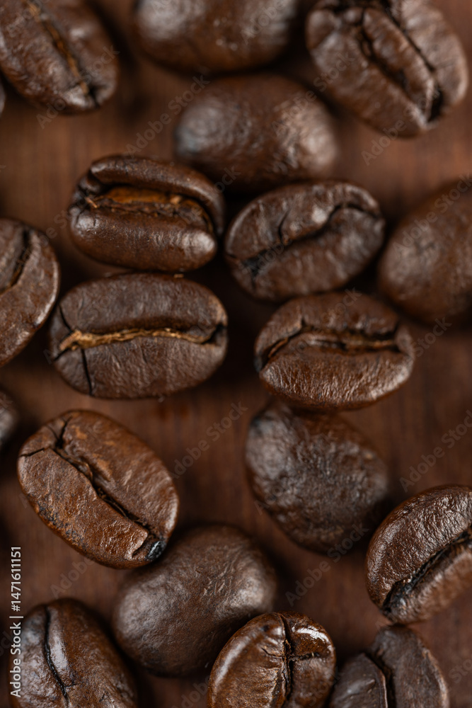 Obraz premium Macro photography of Arabica coffee beans, showing details