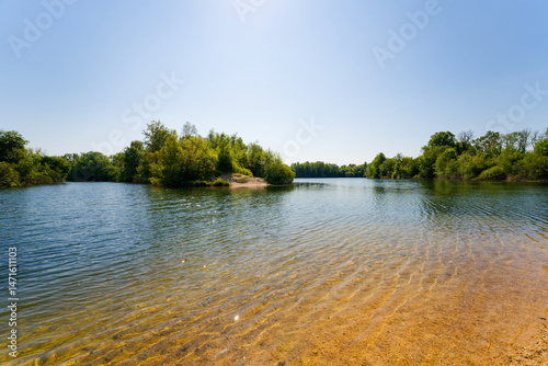 Ponds in the alluvial plain of La Bassée. Île-de-France region 